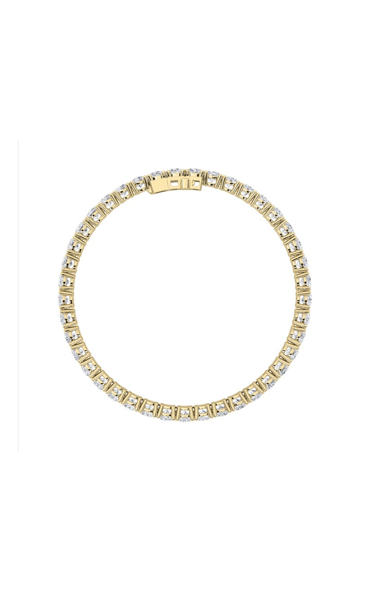 15Cttw Round Shaped Lab Grown Diamond Tennis Bracelet in 14K Gold (F/VS)