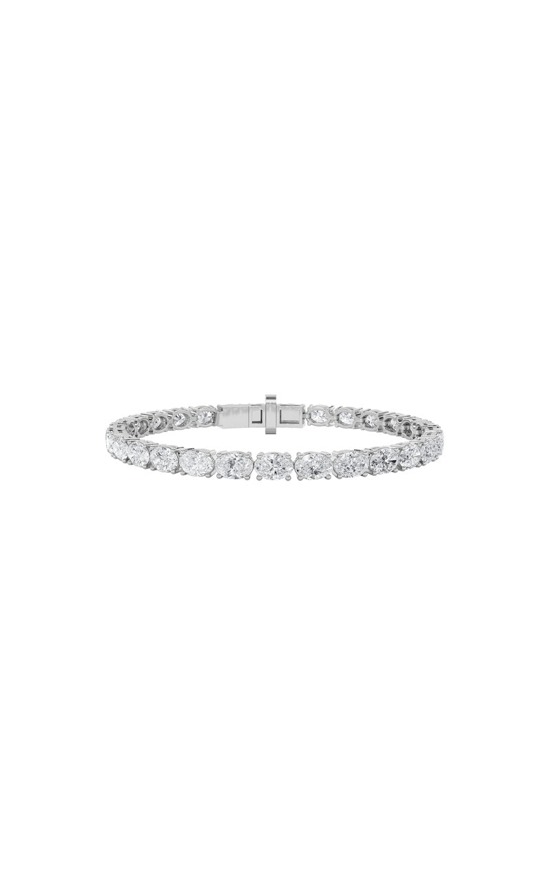 9.5Cttw Oval Shaped Lab Grown Diamond East &amp; WestBracelet in 14K Gold (F/VS)