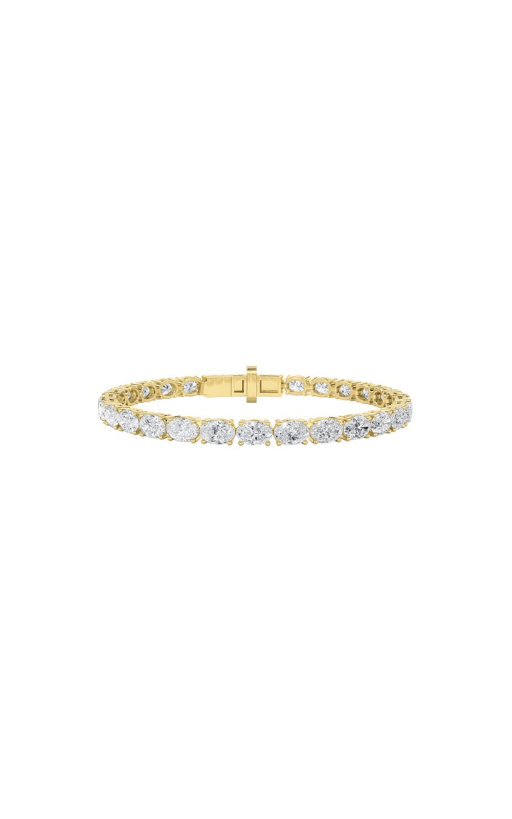 9.5Cttw Oval Shaped Lab Grown Diamond East &amp; WestBracelet in 14K Gold (F/VS)