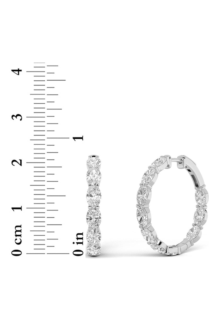 7Cttw Oval Shaped Lab Grown Diamond Inside Out Hoop Earrings in 14K Gold (F/VS)