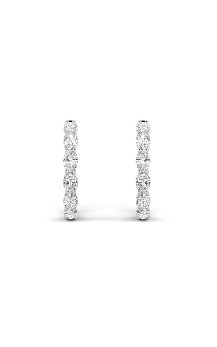 8Cttw Oval Shaped Lab Grown Diamond Inside Out Hoop Earrings in 14K Gold (F/VS)