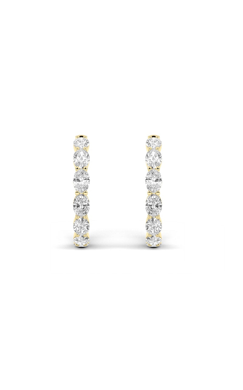 8Cttw Oval Shaped Lab Grown Diamond Inside Out Hoop Earrings in 14K Gold (F/VS)