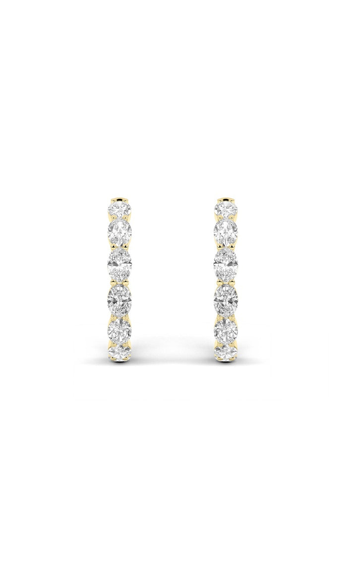 8Cttw Oval Shaped Lab Grown Diamond Inside Out Hoop Earrings in 14K Gold (F/VS)