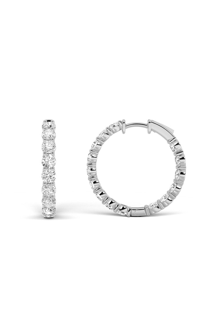 6Cttw Round Shaped Lab Grown Diamond Inside Out Hoop Earrings in 14K Gold (F/VS)