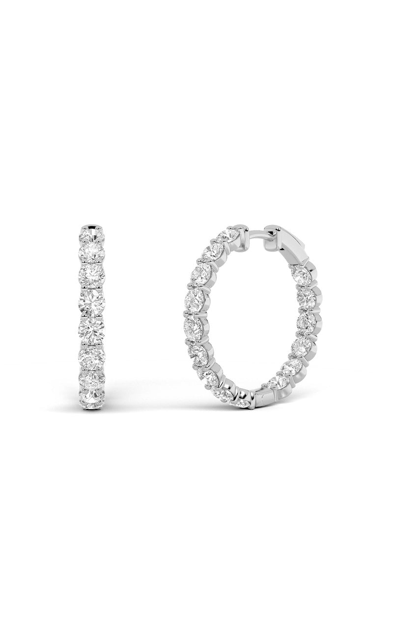 6Cttw Round Shaped Lab Grown Diamond Inside Out Hoop Earrings in 14K Gold (F/VS)