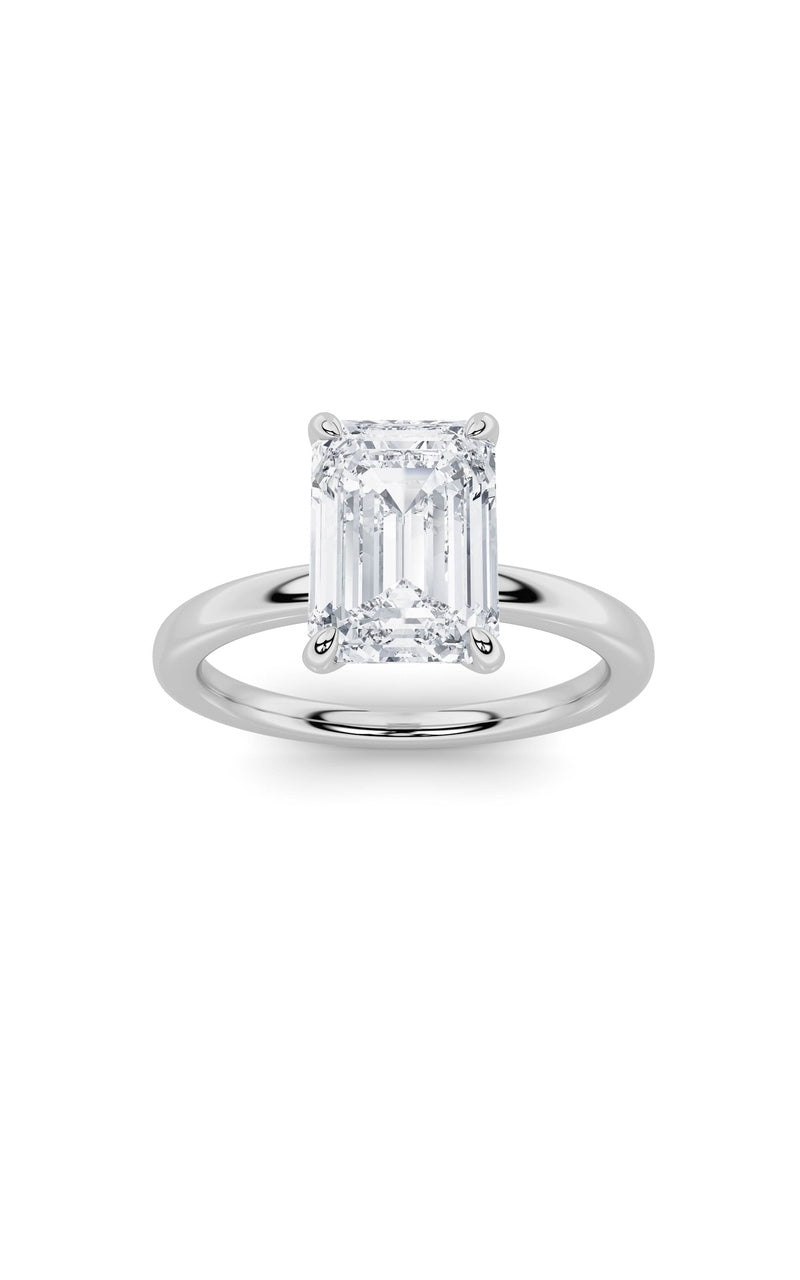 1Cttw Emerald Shaped Lab Grown Diamond Classic Solitaire Ring in 14K Gold (F/VS)