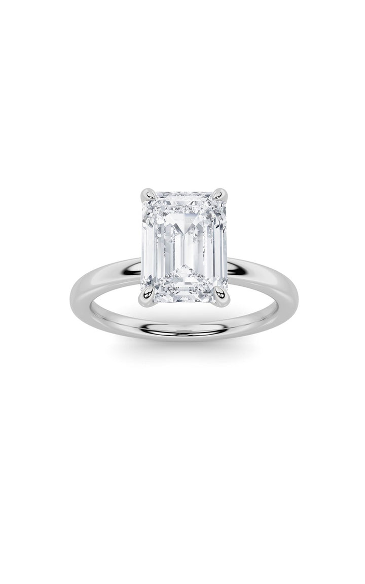 1Cttw Emerald Shaped Lab Grown Diamond Classic Solitaire Ring in 14K Gold (F/VS)