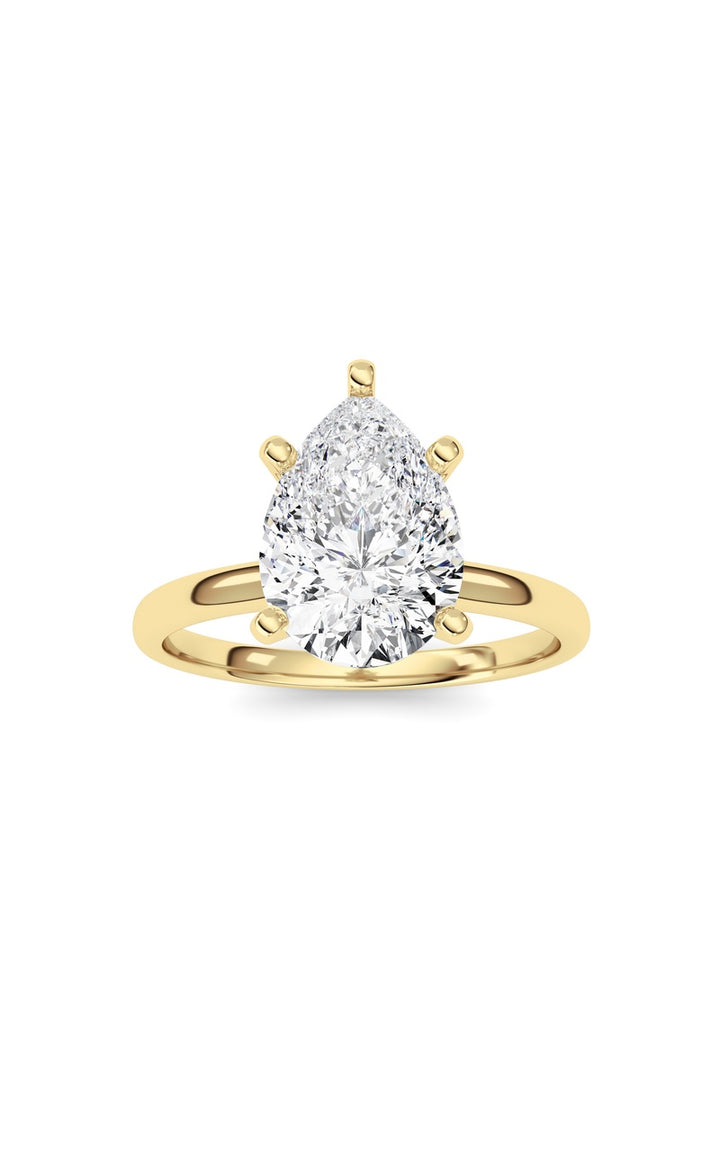 2Cttw Pear Shaped Lab Grown Diamond Classic Solitaire Ring in 14K Gold (F/VS)