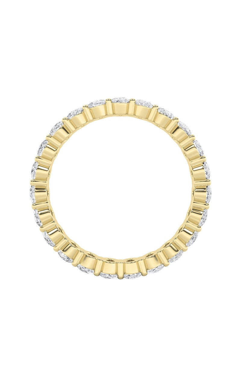 3Cttw Oval Shaped Lab Grown Diamond Split Prong Eternity Ring in 14K Gold (F/VS)