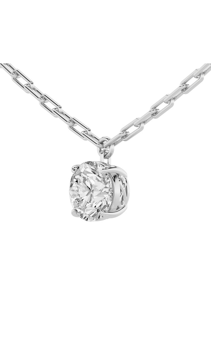 2Cttw Round Shaped Lab Grown Diamond (F/VS) Strata Chic Collection Necklace in 14K Gold