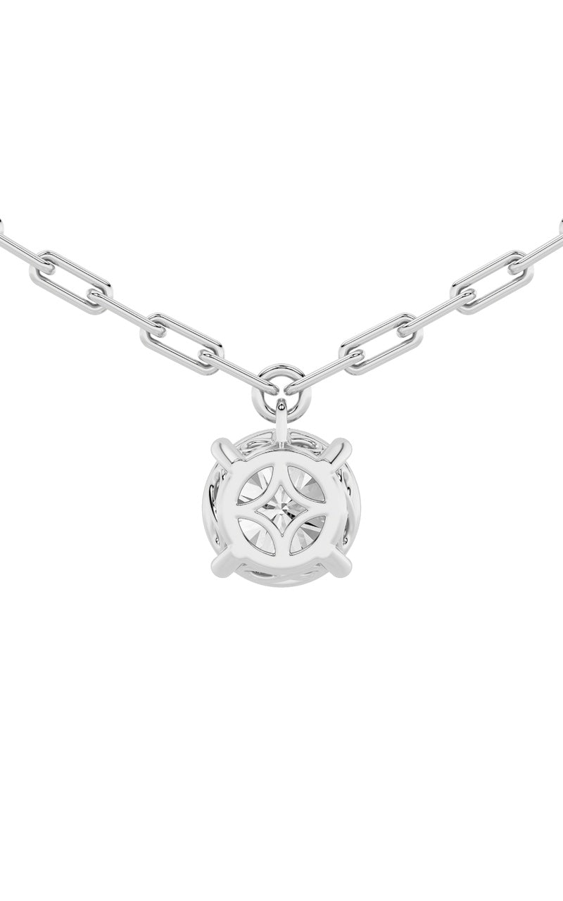 2Cttw Round Shaped Lab Grown Diamond (F/VS) Strata Chic Collection Necklace in 14K Gold