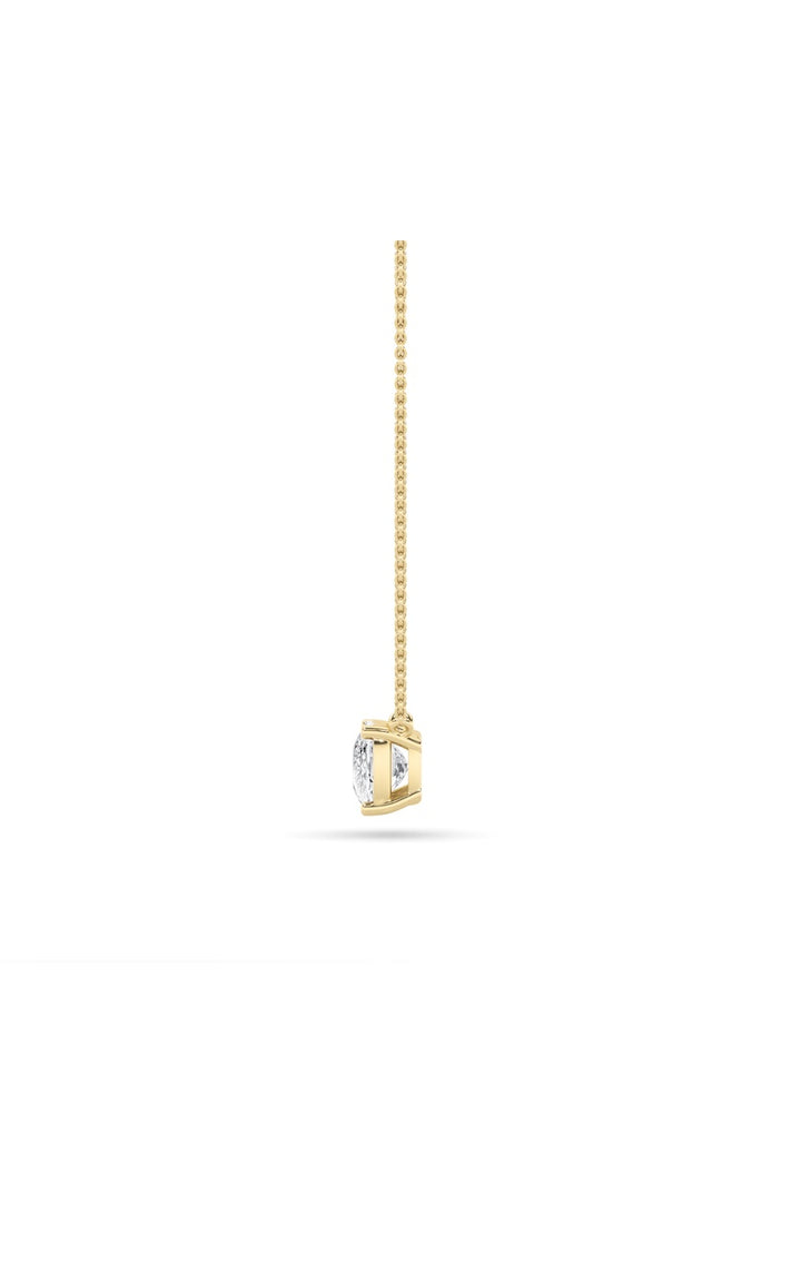 2Cttw Elongated Cushion Shaped Lab Grown Diamond (F/VS) East West Solitaire Necklace in 14K Gold
