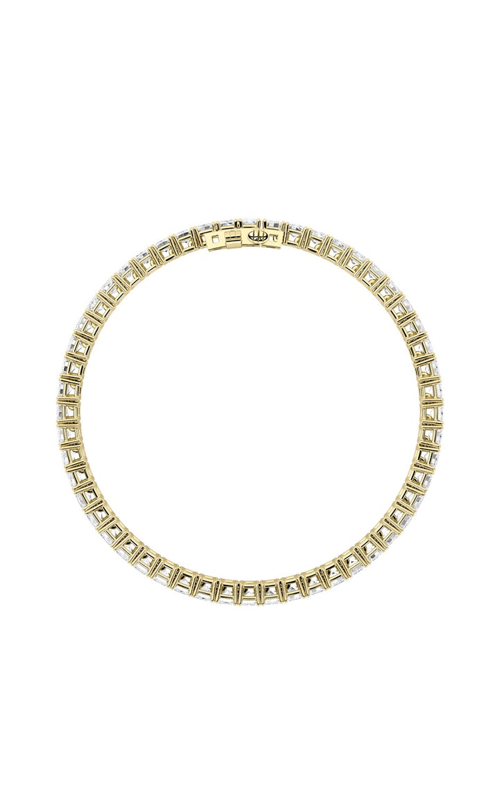 10Cttw Emerald Shaped Lab Grown Diamond (F/VS) Bracelet in 14K Gold