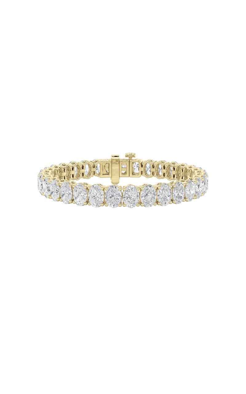15Cttw Oval Shaped Lab Grown Diamond North South Bracelet in 14K Gold (F/VS)