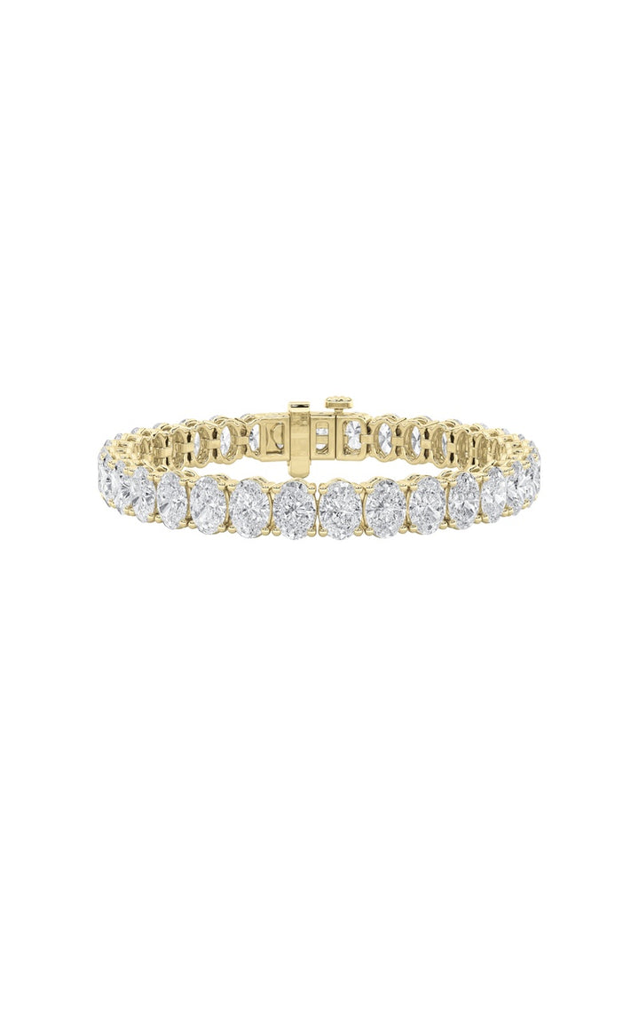 15Cttw Oval Shaped Lab Grown Diamond North South Bracelet in 14K Gold (F/VS)
