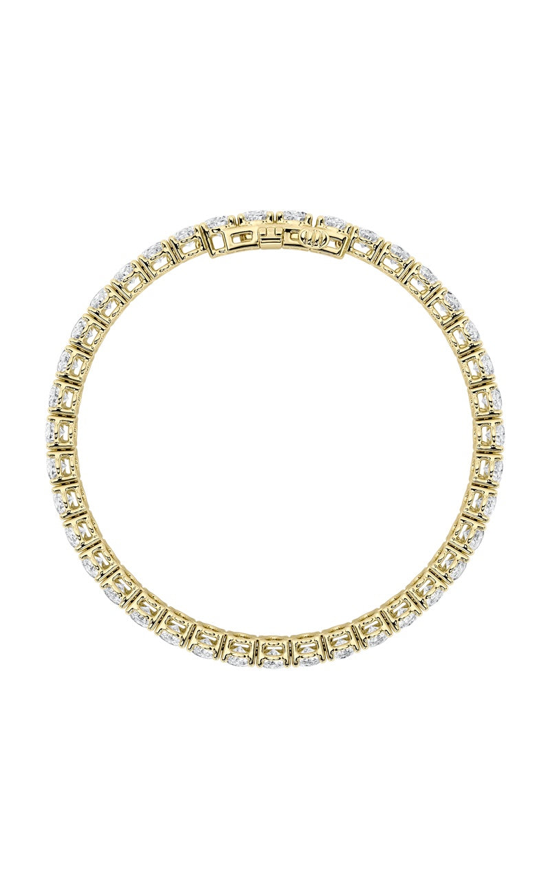 15Cttw Oval Shaped Lab Grown Diamond North South Bracelet in 14K Gold (F/VS)