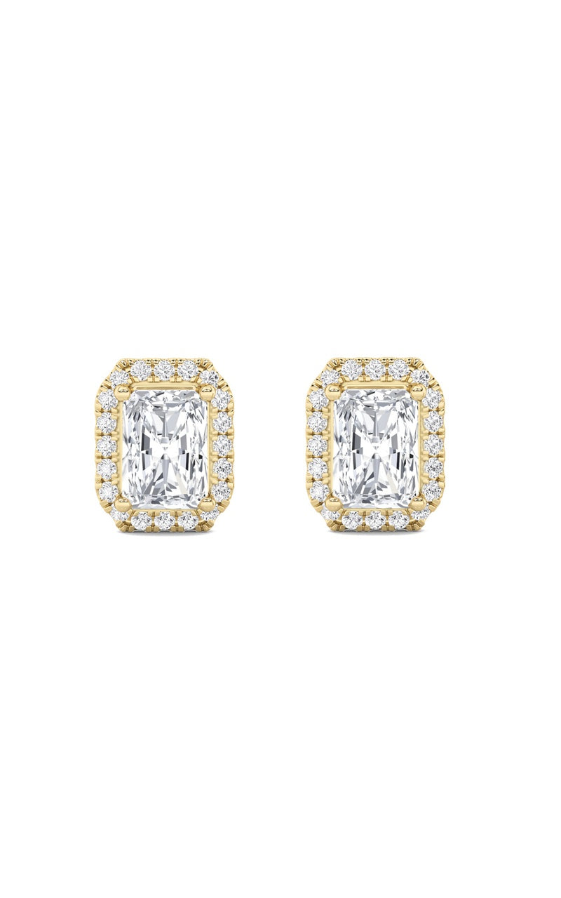 2Cttw Radiant Shaped Lab Grown Diamond (F/VS) Earrings in 14K Gold