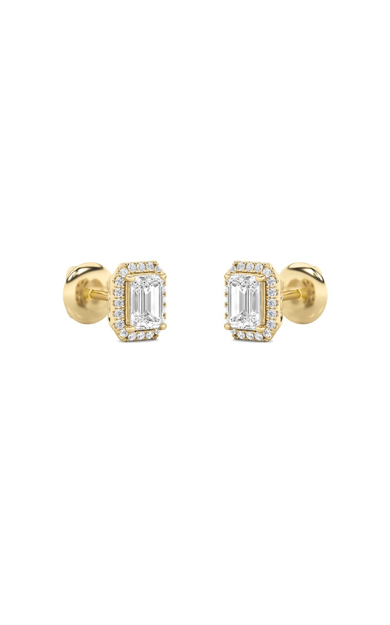 2Cttw Radiant Shaped Lab Grown Diamond (F/VS) Earrings in 14K Gold