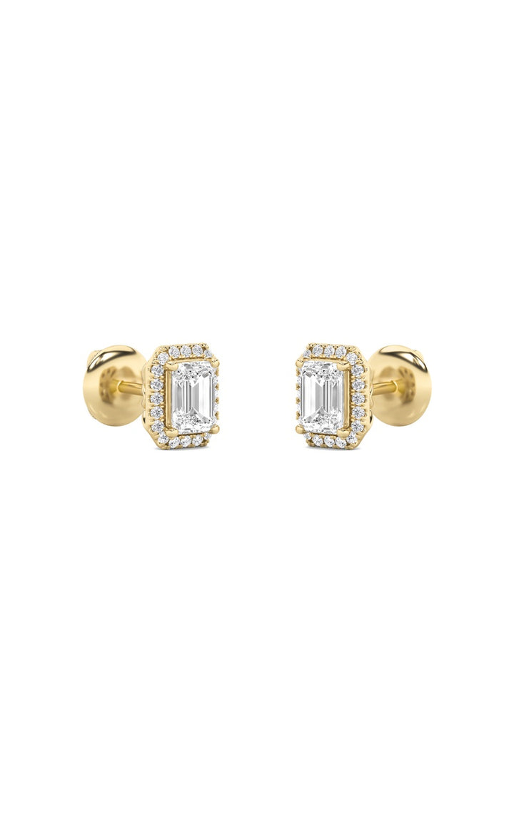 2Cttw Radiant Shaped Lab Grown Diamond (F/VS) Earrings in 14K Gold