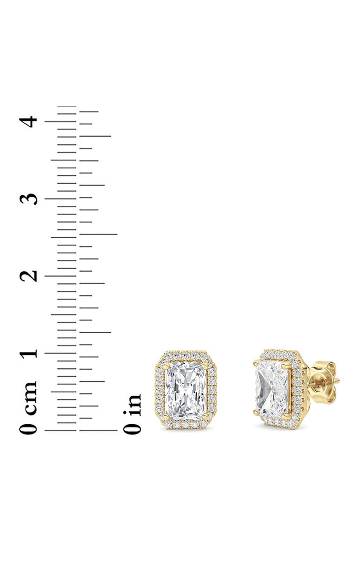 2Cttw Radiant Shaped Lab Grown Diamond (F/VS) Earrings in 14K Gold