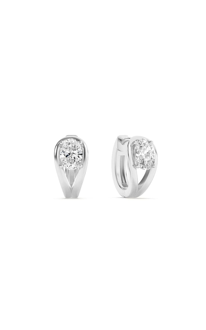 1.5Cttw Oval Shaped Lab Grown Diamond (F/VS) Fashion Earrings in 14K Gold