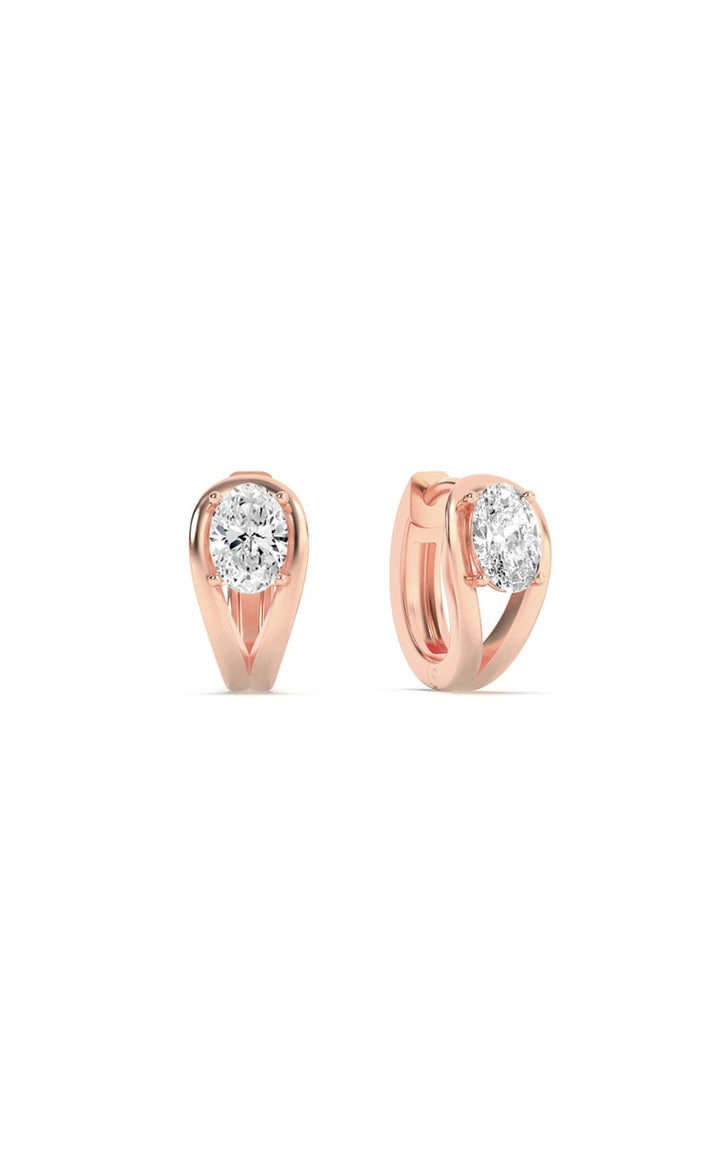 1.5Cttw Oval Shaped Lab Grown Diamond (F/VS) Fashion Earrings in 14K Gold