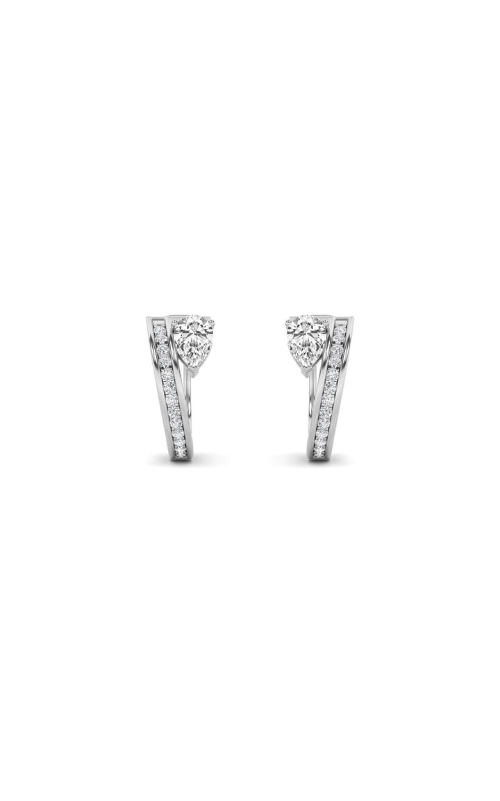 1.25Cttw Pear Shaped Lab Grown Diamond (F/VS) Fashion Earrings in 14K Gold
