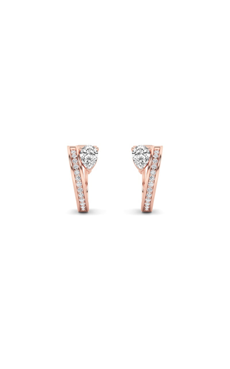 1.25Cttw Pear Shaped Lab Grown Diamond (F/VS) Fashion Earrings in 14K Gold