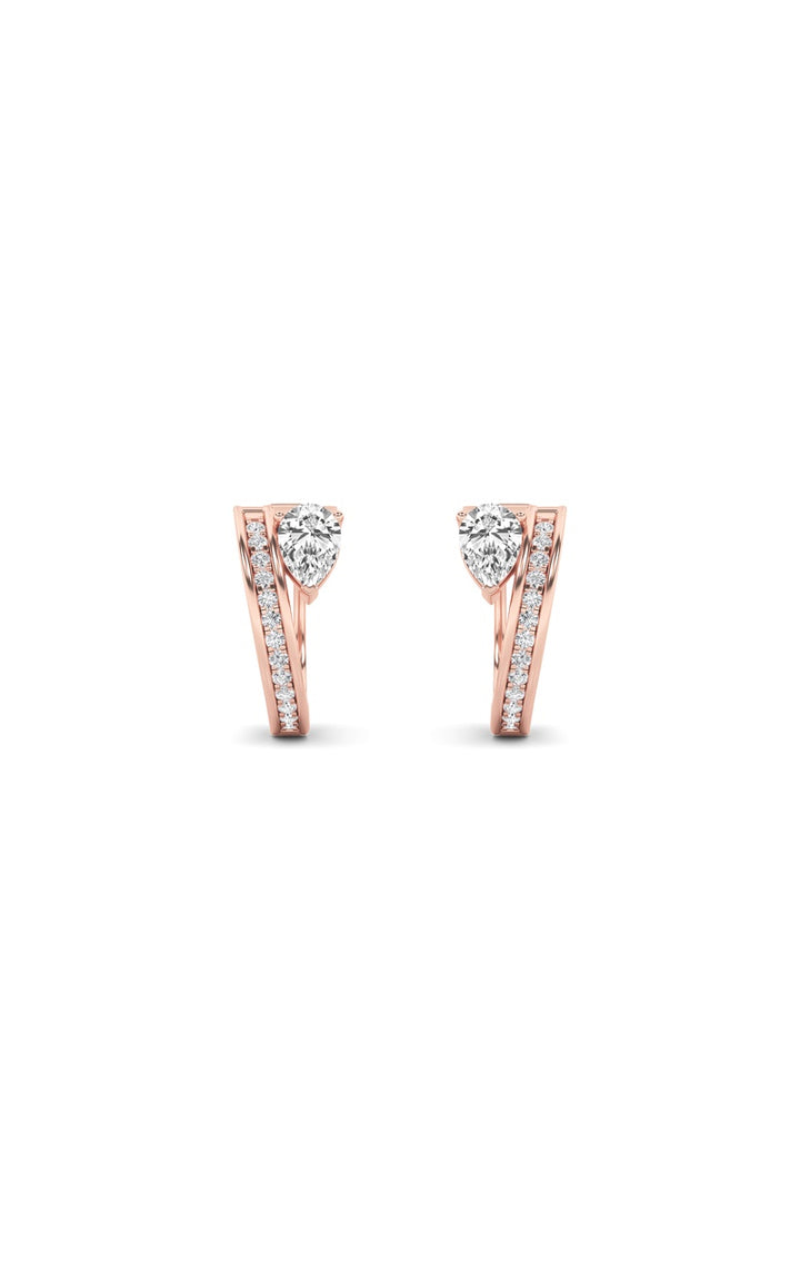 1.25Cttw Pear Shaped Lab Grown Diamond (F/VS) Fashion Earrings in 14K Gold
