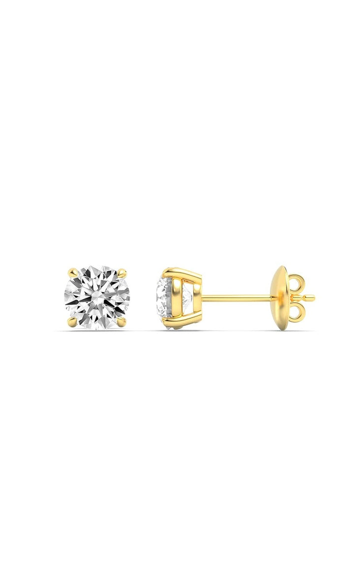 4Cttw Round Shaped Lab Grown Diamond (G/VS) Stud Earrings in 14K White Gold