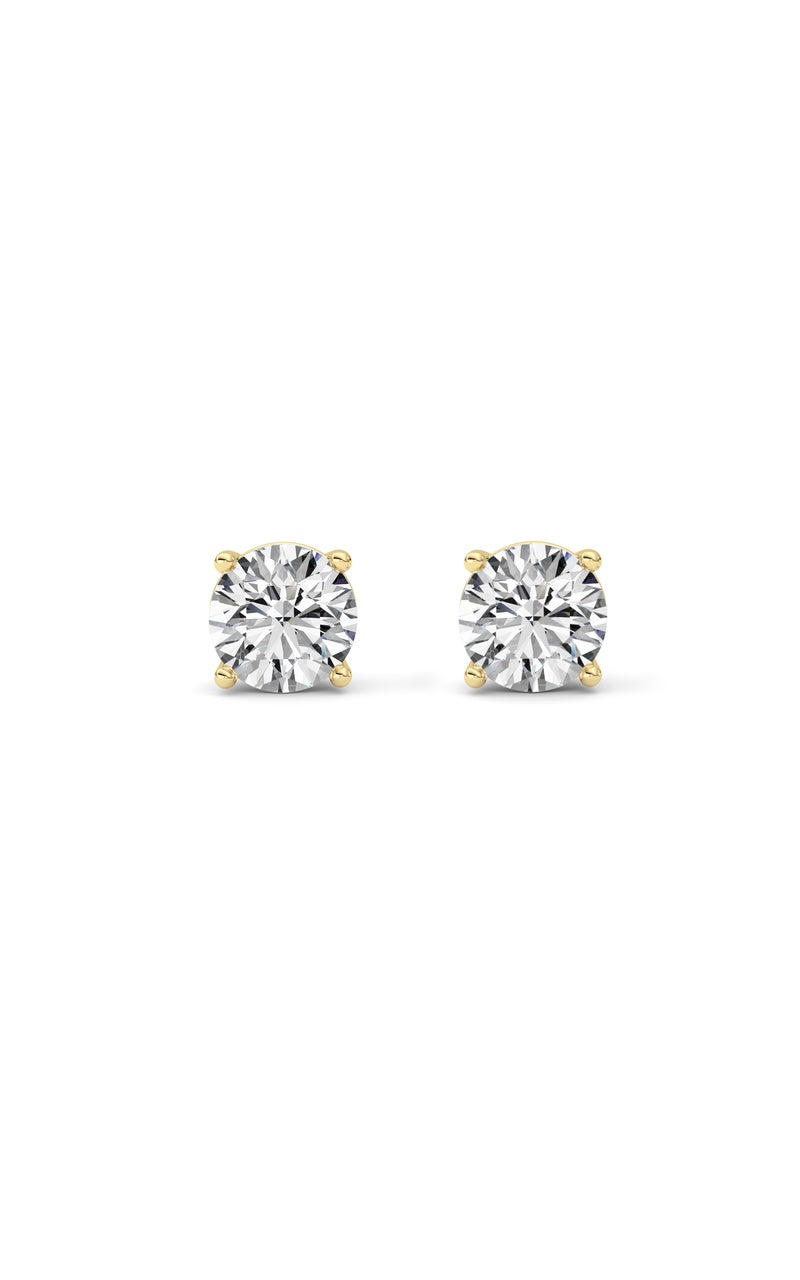 4Cttw Round Shaped Lab Grown Diamond (G/VS) Stud Earrings in 14K White Gold