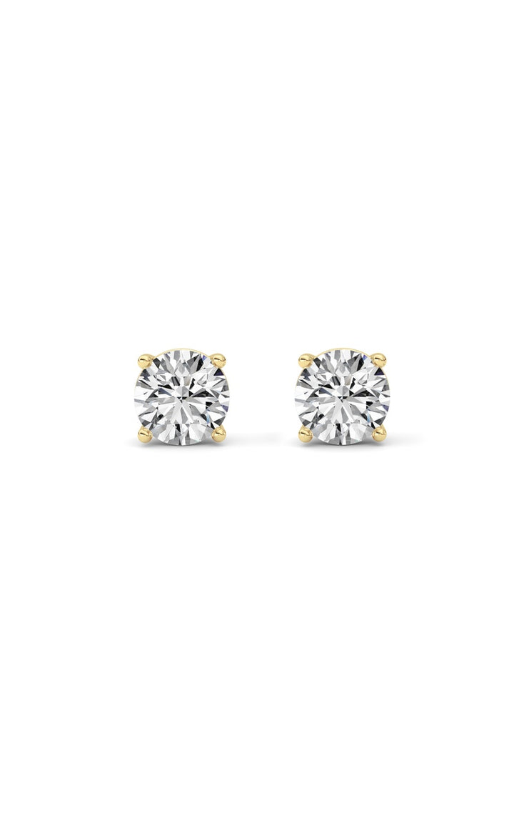 4Cttw Round Shaped Lab Grown Diamond (G/VS) Stud Earrings in 14K White Gold