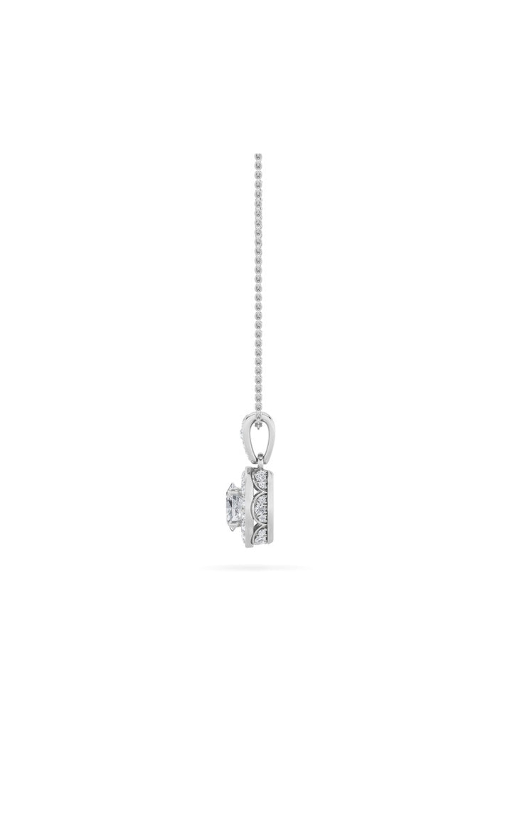 1.25Cttw Oval Shaped Lab Grown Diamond (F/VS) Halo Pendant in 14K Gold