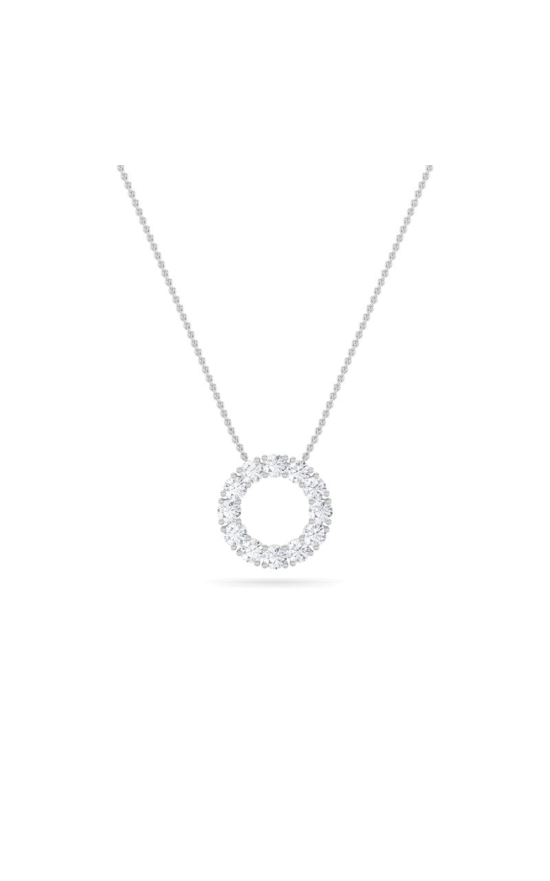 2Cttw Round Shaped Lab Grown Diamond (F/VS) Circle Pendant in 14K Gold