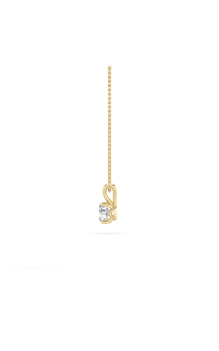1Cttw Round Shaped Lab Grown Diamond (F/VS) Split Bale Solitaire Pendant in 14K Gold