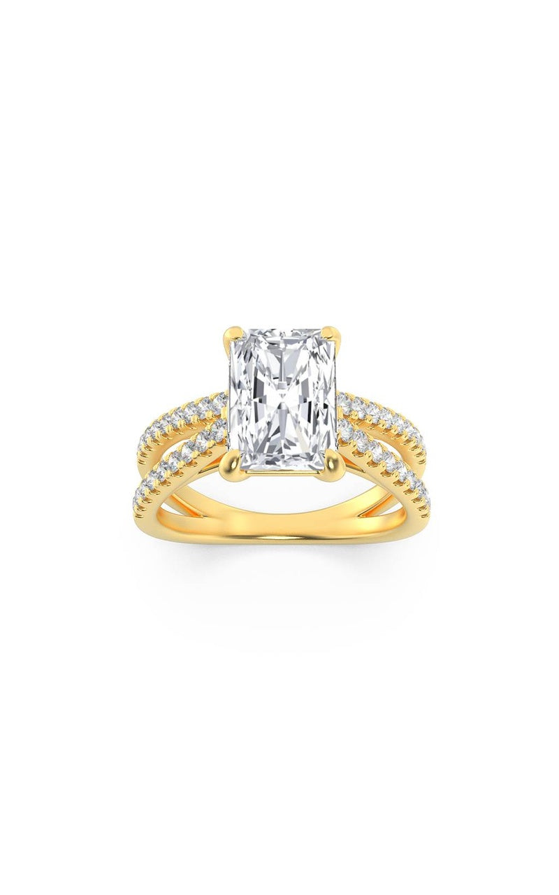 2Cttw Radiant Shaped Lab Grown Diamond (F/VS) Engagement Ring in 14K Gold