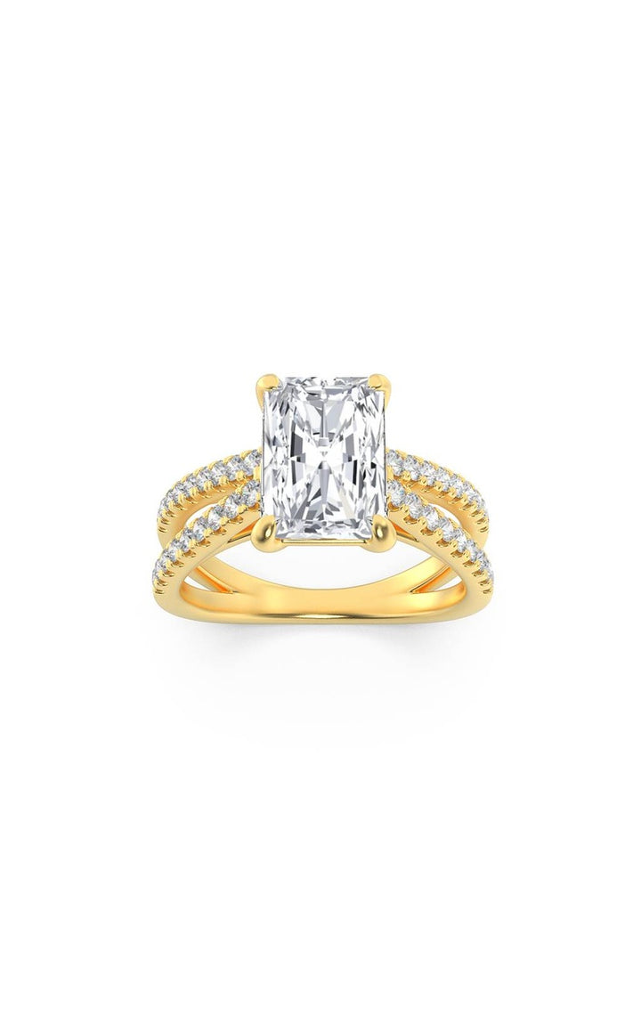 2Cttw Radiant Shaped Lab Grown Diamond (F/VS) Engagement Ring in 14K Gold