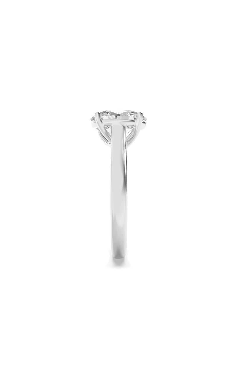 2Cttw Oval Shaped Lab Grown Diamond (F/VS) Plain Cathedral Trellis Shank Solitaire Engagement Ring in 14K Gold