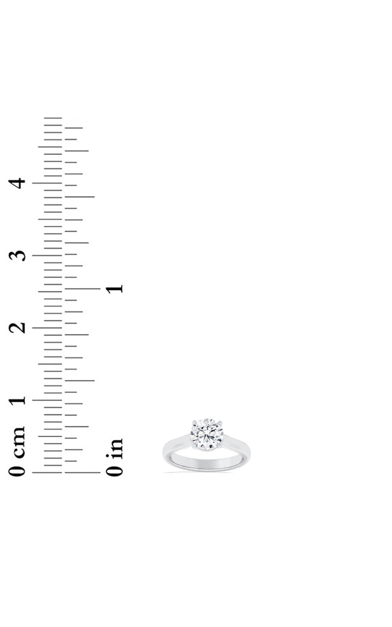 1.5Cttw Round Shaped Lab Grown Diamond (F/VS) Plain Cathedral Trellis Shank Solitaire Engagement Ring in 14K Gold