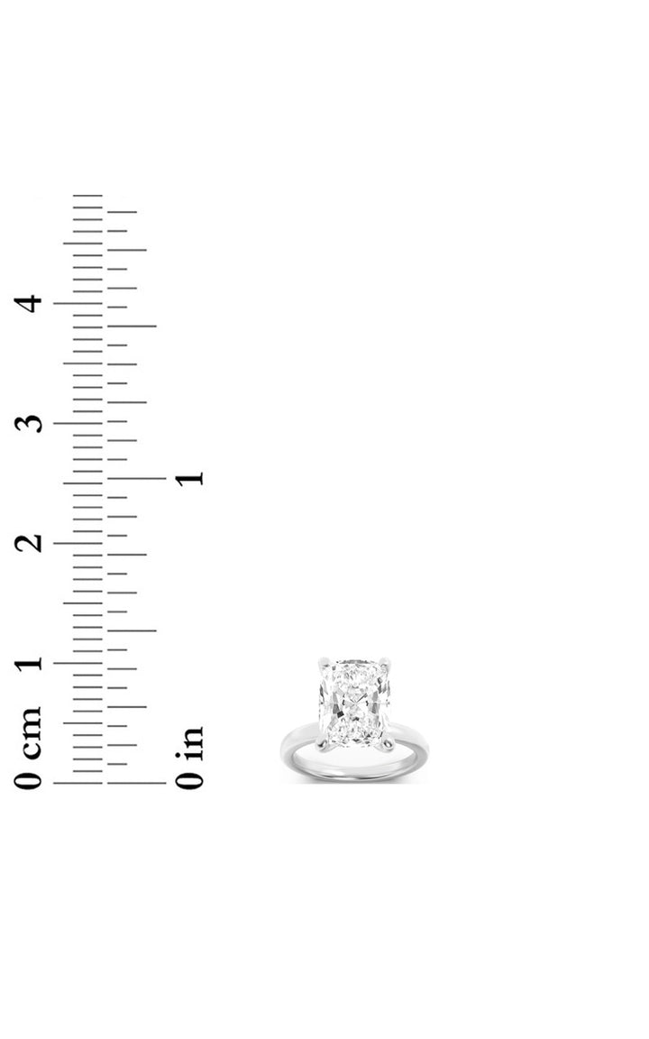 2Cttw Elongated Cushion Shaped Lab Grown Diamond (F/VS) Hidden Halo Plain Shank Engagement Ring in 14K Gold