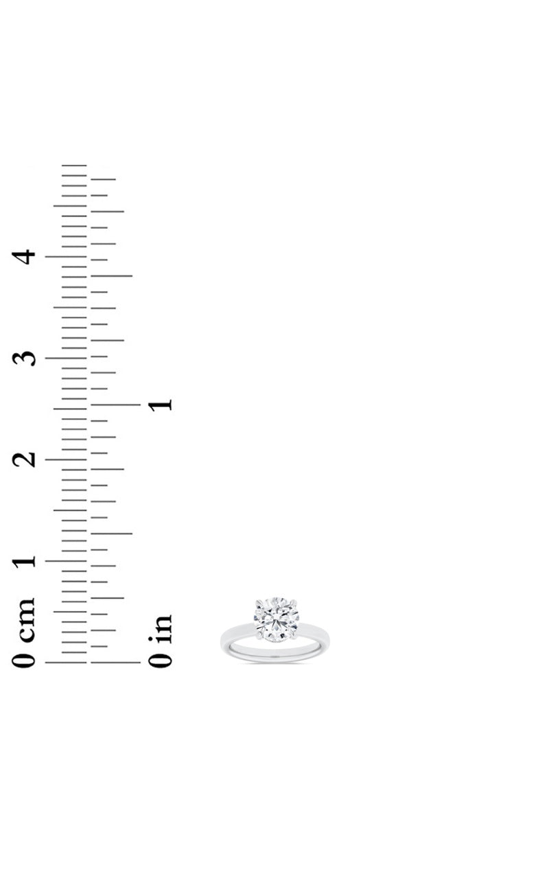 1Cttw Round Shaped Lab Grown Diamond (F/VS) Hidden Halo Plain Shank Engagement Ring in 14K Gold