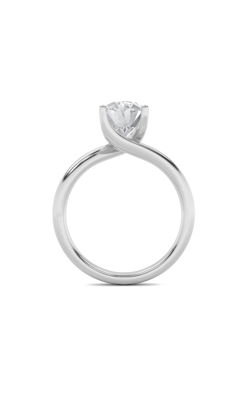 2CTW Oval Shaped Lab Grown Diamond (F/VS) Bypass Shank Engagement Ring in 14K Gold