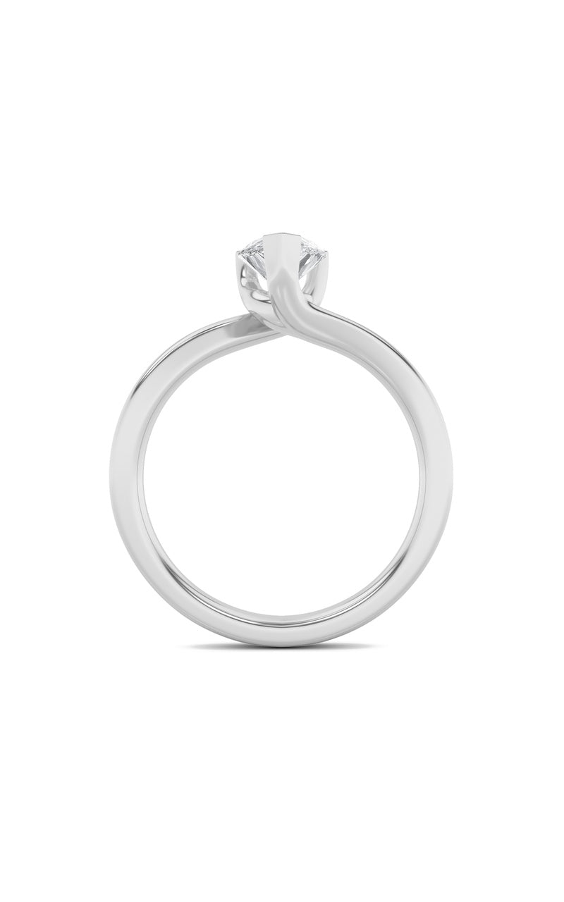 1Cttw Pear Shaped Lab Grown Diamond (F/VS) BypassShank Engagement Ring in 14K Gold