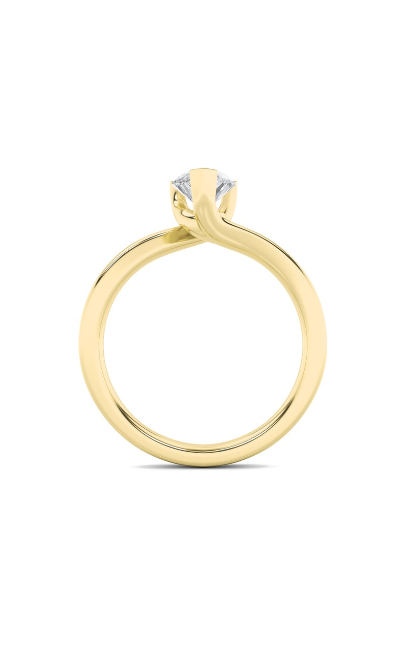 1Cttw Pear Shaped Lab Grown Diamond (F/VS) BypassShank Engagement Ring in 14K Gold