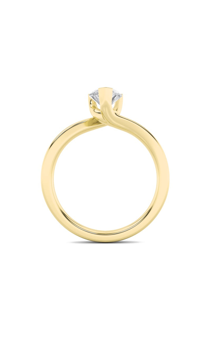1Cttw Pear Shaped Lab Grown Diamond (F/VS) BypassShank Engagement Ring in 14K Gold