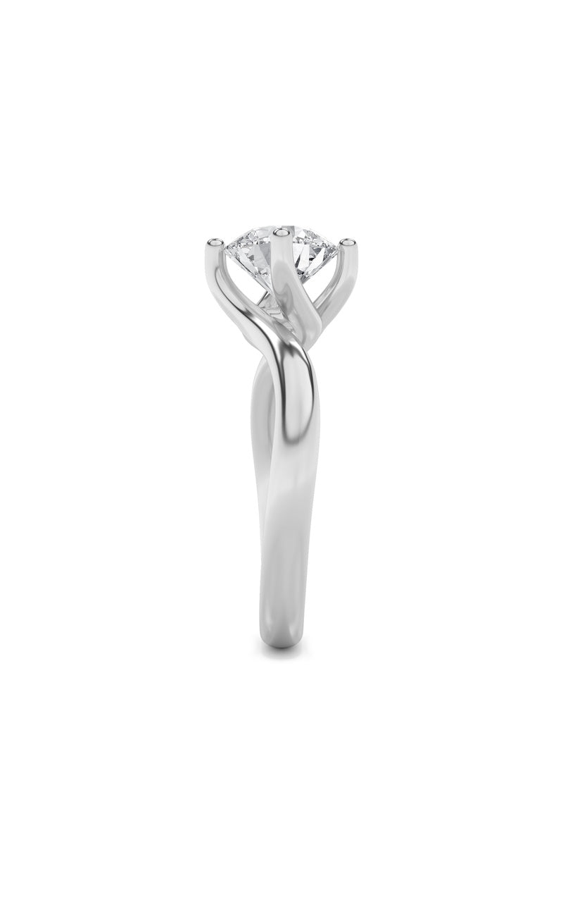 2Cttw Round Shaped Lab Grown Diamond (F/VS) Bypass Shank Engagement Ring in 14K Gold