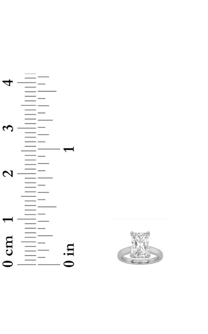 2Cttw Radiant Shaped Lab Grown Diamond (F/VS) Hidden Halo Cathedral Shank Engagement Ring in 14K Gold