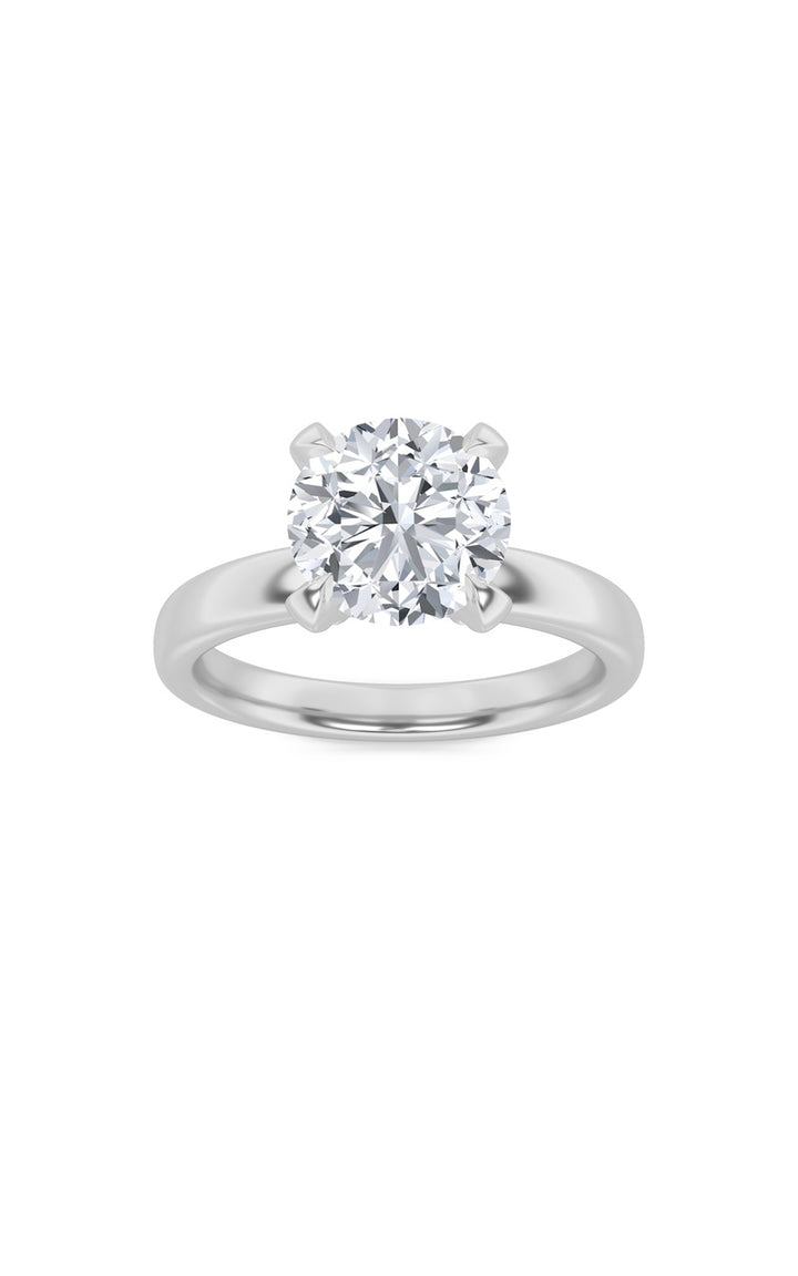 2Cttw Round Shaped Lab Grown Diamond (F/VS) Hidden Halo Petite Shank Ring in 14K Gold