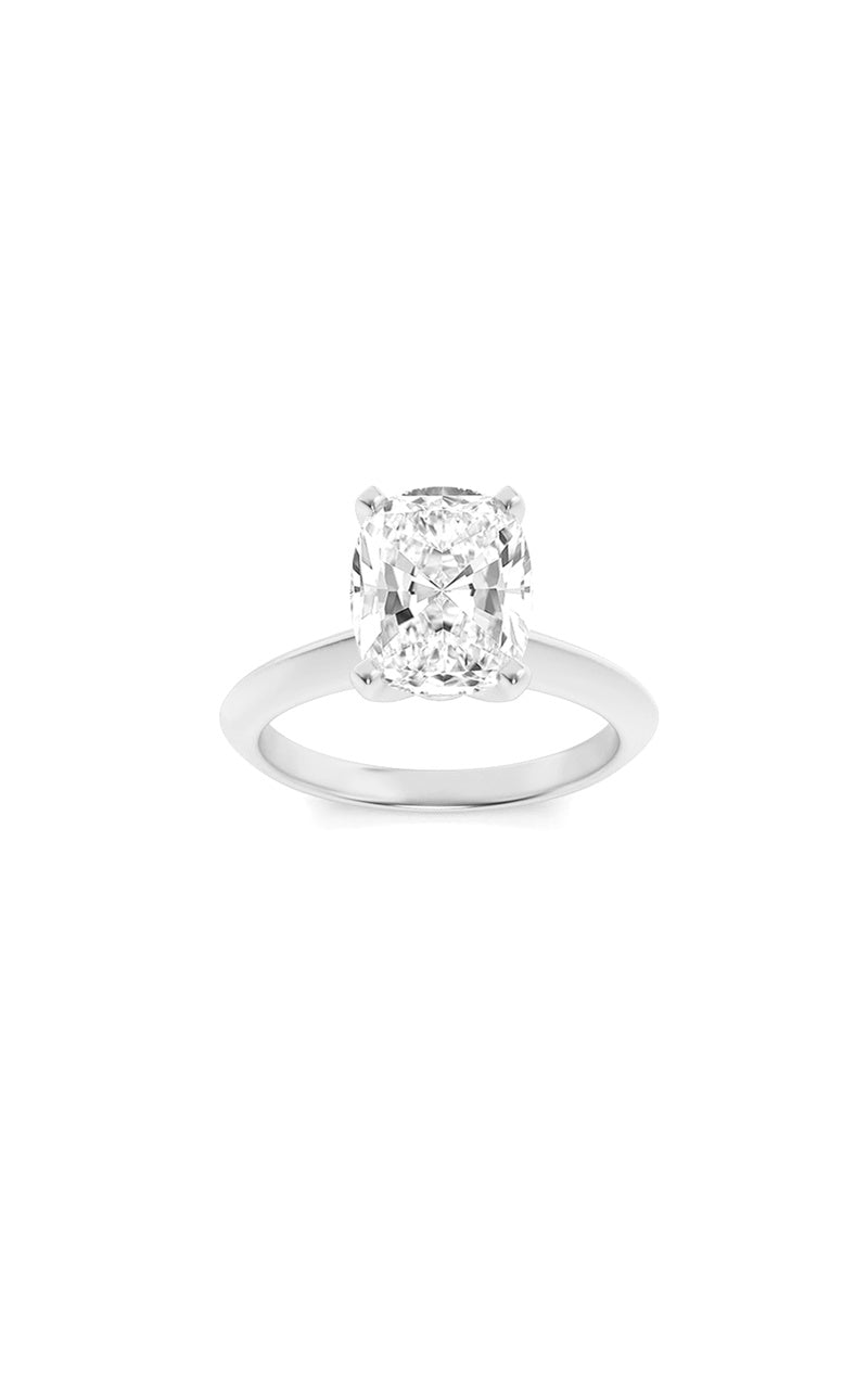 2.5Cttw Elongated Cushion Shaped Lab Grown Diamond (F/VS) Knife Edge Shank Solitaire Engagement Ring in 14K Gold