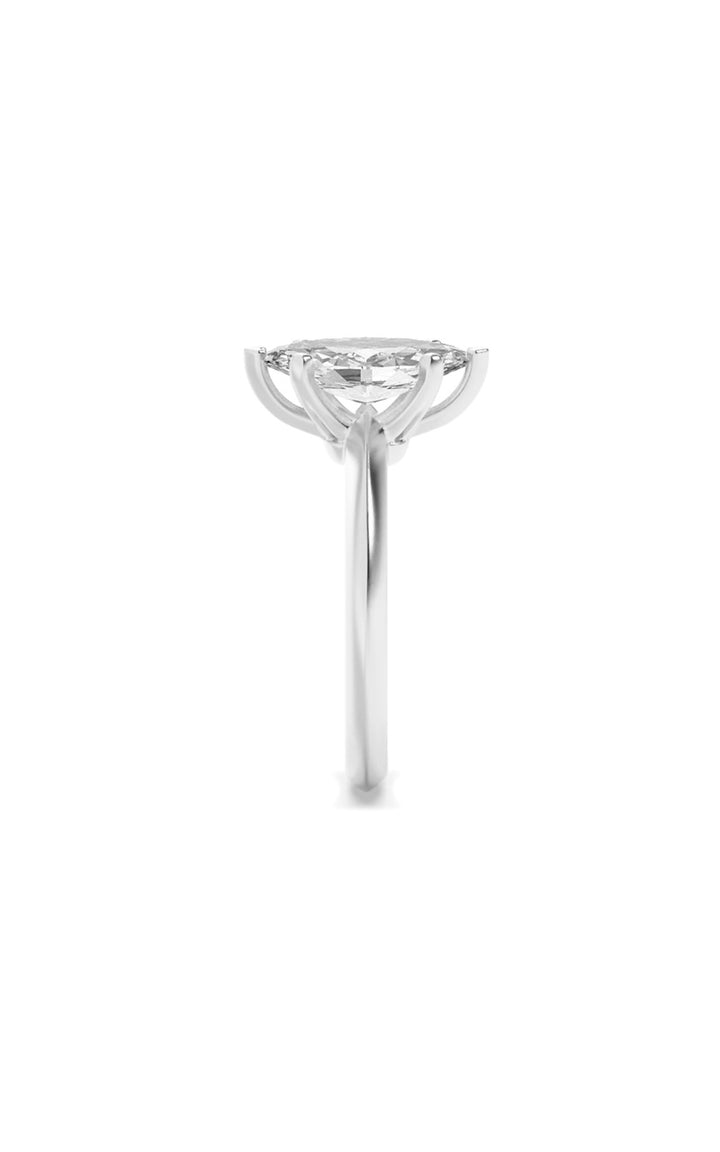 1Cttw Marquise Shaped Lab Grown Diamond (F/VS) Knife Edge Shank Solitaire Engagement Ring in 14K Gold
